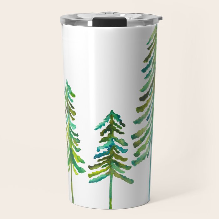 Pine Trees - Green Palette Travel Mug Gallery Image 1