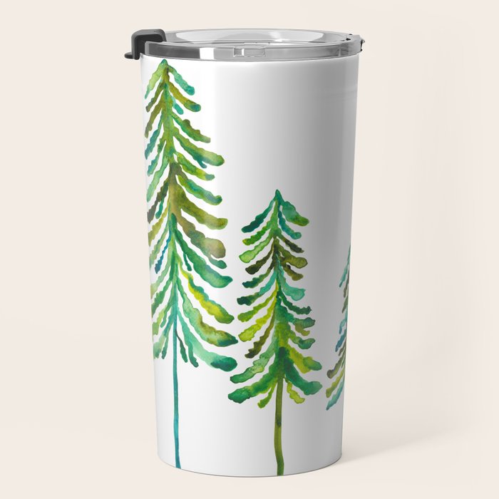 Pine Trees - Green Palette Travel Mug Gallery Image 3