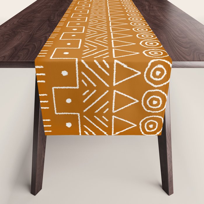 Mudcloth Style 1 in Orange Table Runner Gallery Image 1