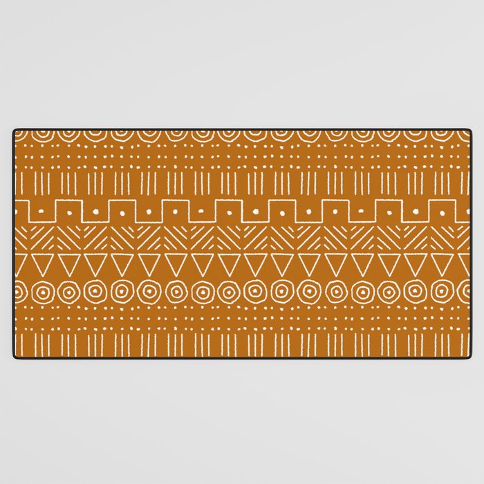 Mudcloth Style 1 in Orange Desk Mat Gallery Image 3