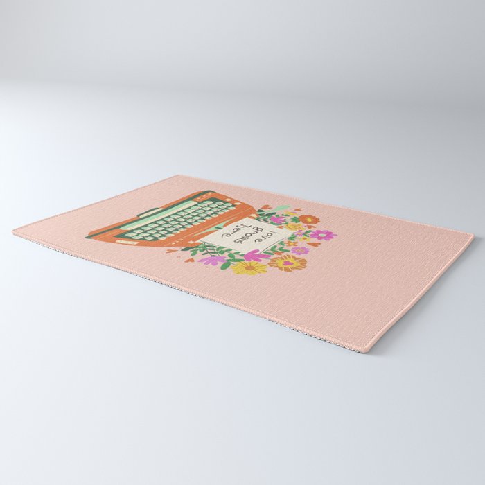 Floral typewriter Rug Gallery Image 3