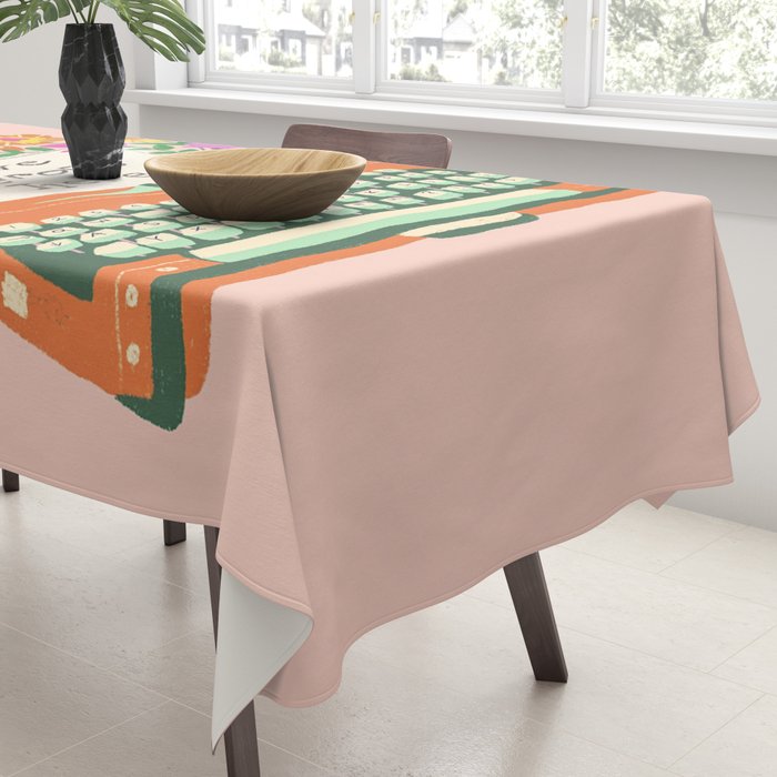 Floral typewriter Tablecloth Gallery Image 3