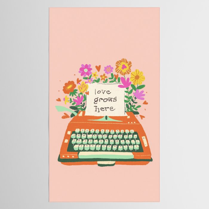 Floral typewriter Tablecloth Gallery Image 2