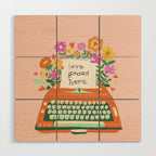Floral typewriter Wood Wall Art Gallery Image 1