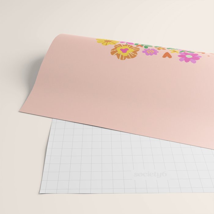 Floral typewriter Wrapping Paper Gallery Image 2