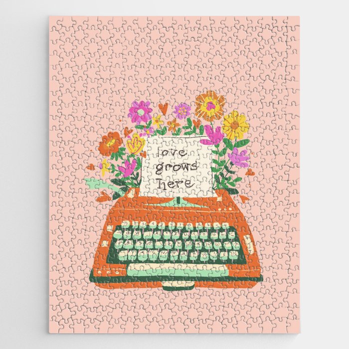 Floral typewriter Jigsaw Puzzle Gallery Image 1