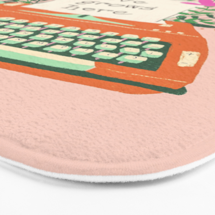 Floral typewriter Bath Mat Gallery Image 3