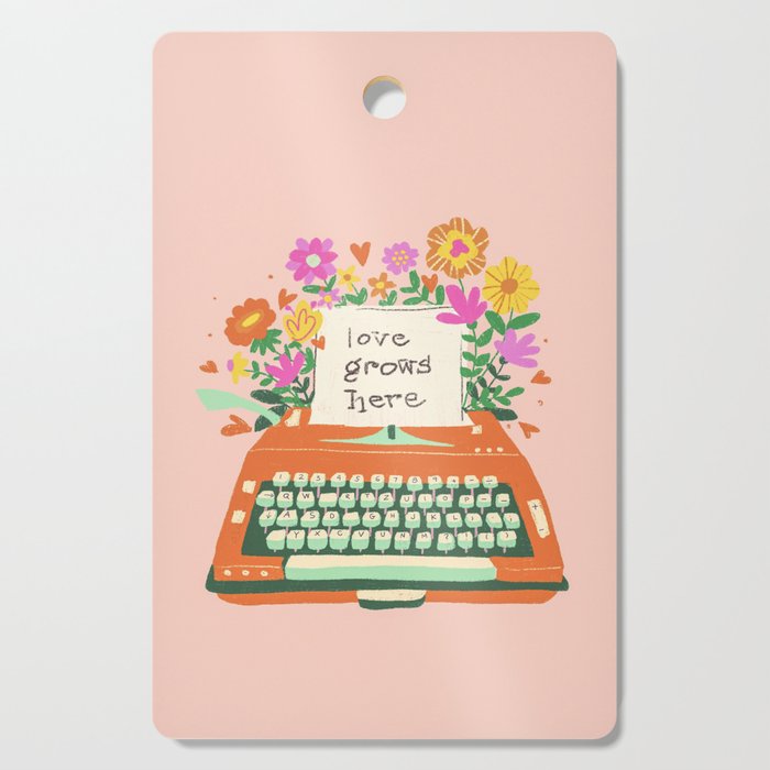 Floral typewriter Cutting Board Gallery Image 1