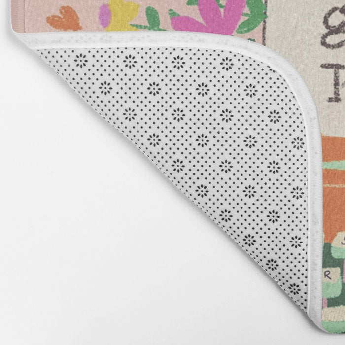Floral typewriter Bath Mat Gallery Image 2