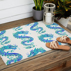 Chinese Dragon - Blue Palette Outdoor Rug Gallery Image 2