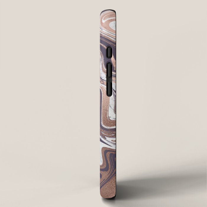 Liquid Rose Gold Violet and Marble iPhone Case Gallery Image 2