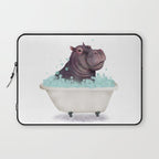 Hippo in the Bathtub  Laptop Sleeve Gallery Image 1