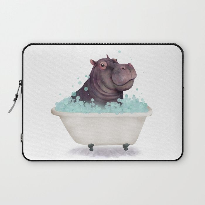 Hippo in the Bathtub  Laptop Sleeve Gallery Image 1