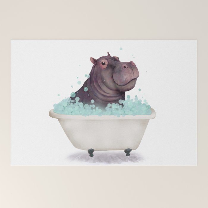 Hippo in the Bathtub  Welcome Mat Gallery Image 2