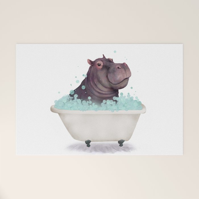 Hippo in the Bathtub  Welcome Mat Gallery Image 1