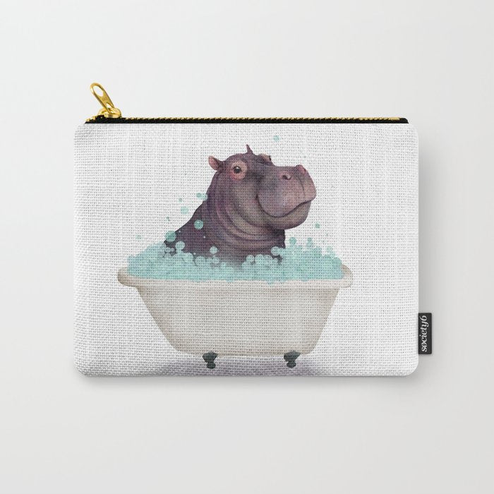 Hippo in the Bathtub  Carry All Pouch Gallery Image 1