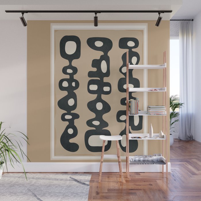 Mid-Century Abstract Balance 01 Wall Mural Gallery Image 1