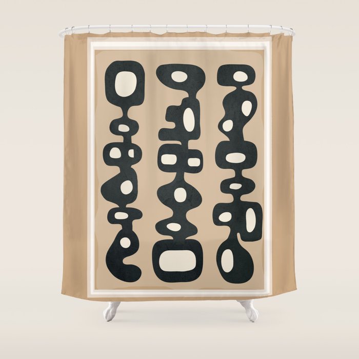 Mid-Century Abstract Balance 01 Shower Curtain Gallery Image 1