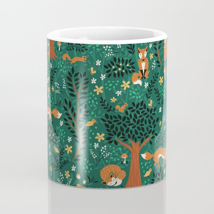 Foxes Playing in the Emerald Forest Coffee Mug Gallery Image 4