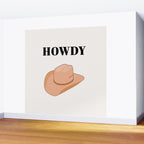 Howdy - Cowboy Hat Neutral Beige Wall Mural Gallery Image 2