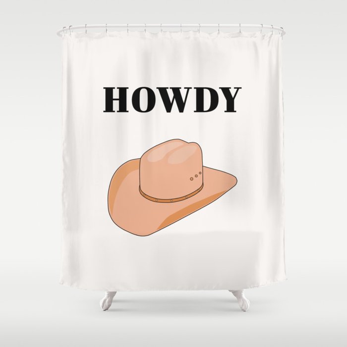 Howdy - Cowboy Hat Neutral Beige Shower Curtain Gallery Image 1