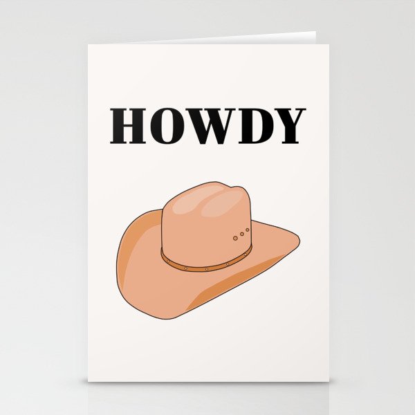 Howdy - Cowboy Hat Neutral Beige Stationery Card Gallery Image 2