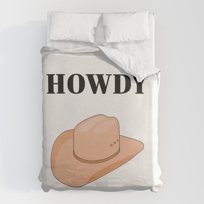 Howdy - Cowboy Hat Neutral Beige Duvet Cover Gallery Image 6