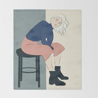 Serene Blue Throw Blanket Gallery Image 2