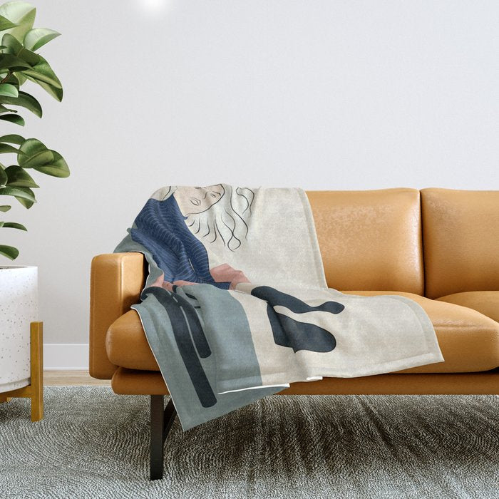 Serene Blue Throw Blanket Gallery Image 1