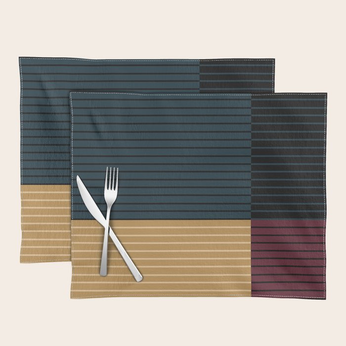Color Block Line Abstract X Placemat Gallery Image 1