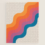 Vintage California Sun: Slanted Stripes Jigsaw Puzzle Gallery Image 1