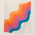 Vintage California Sun: Slanted Stripes Wall Tapestry Gallery Image 4