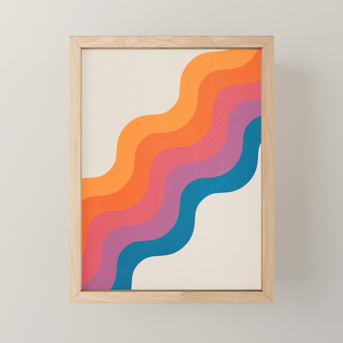 Vintage California Sun: Slanted Stripes Mini Art Print Gallery Image 1