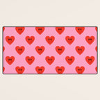 Funny retro love heart cartoon pattern Desk Mat Gallery Image 3