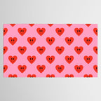 Funny retro love heart cartoon pattern Tablecloth Gallery Image 2