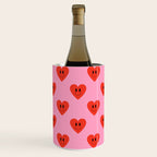 Funny retro love heart cartoon pattern Wine Chiller Gallery Image 1