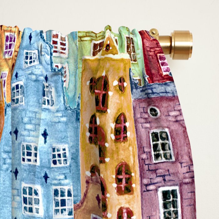 Vintage Gingerbread Town Window Curtain Gallery Image 2