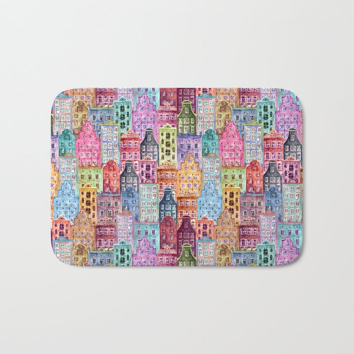 Vintage Gingerbread Town Bath Mat Gallery Image 1
