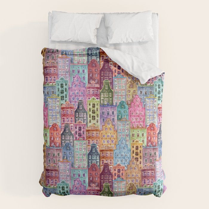 Vintage Gingerbread Town Duvet Cover Gallery Image 1