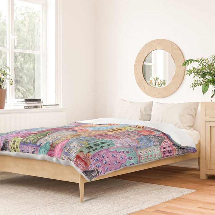 Vintage Gingerbread Town Duvet Cover Gallery Image 2