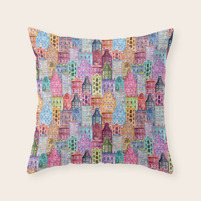 Vintage Gingerbread Town Throw Pillow Gallery Image 6