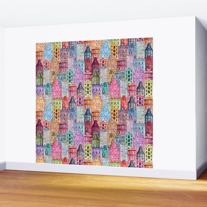 Vintage Gingerbread Town Wall Mural Gallery Image 2