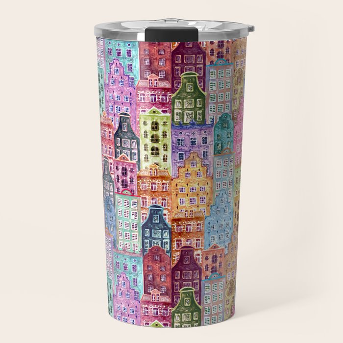 Vintage Gingerbread Town Travel Mug Gallery Image 1