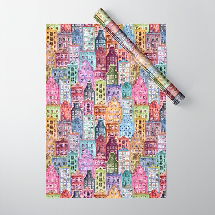 Vintage Gingerbread Town Wrapping Paper Gallery Image 1