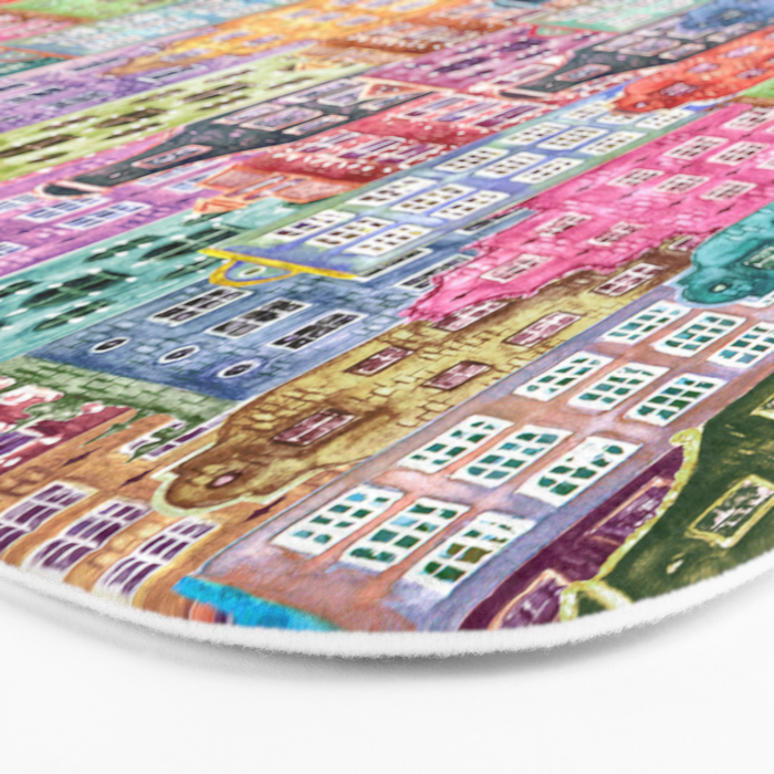Vintage Gingerbread Town Bath Mat Gallery Image 3