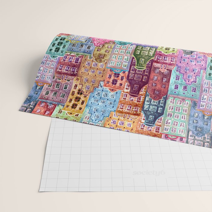 Vintage Gingerbread Town Wrapping Paper Gallery Image 2