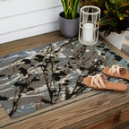 Magic in the Ordinary #12 / Cyan & Grey Outdoor Rug Gallery Image 2