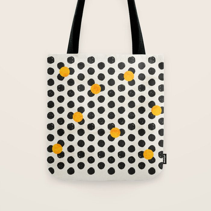 Brushed Strokes | Abstract Mid-Century Dots Pattern Tote Bag Gallery Image 1