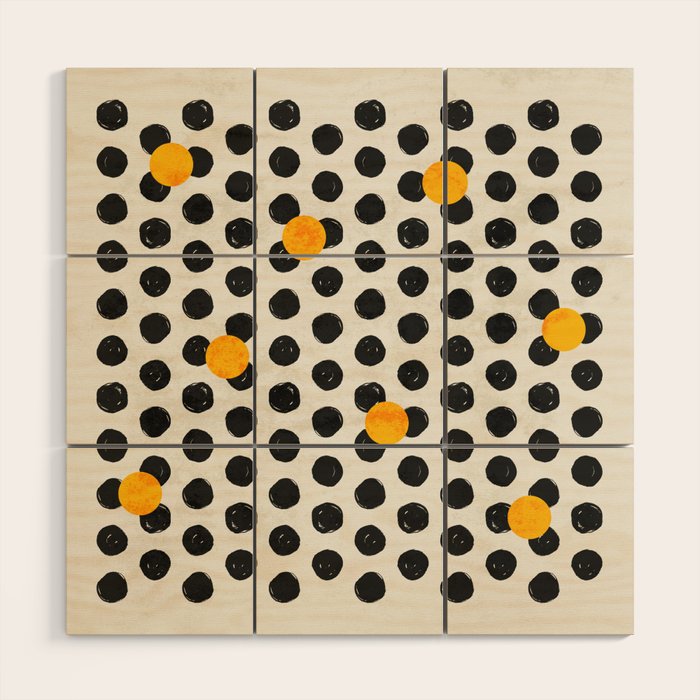 Brushed Strokes | Abstract Mid-Century Dots Pattern Wood Wall Art Gallery Image 1