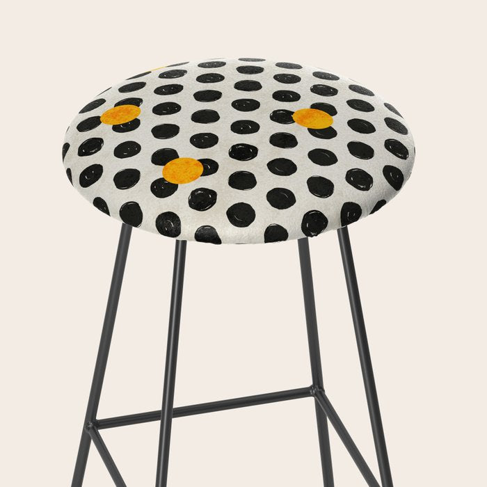 Brushed Strokes | Abstract Mid-Century Dots Pattern Stool Gallery Image 2